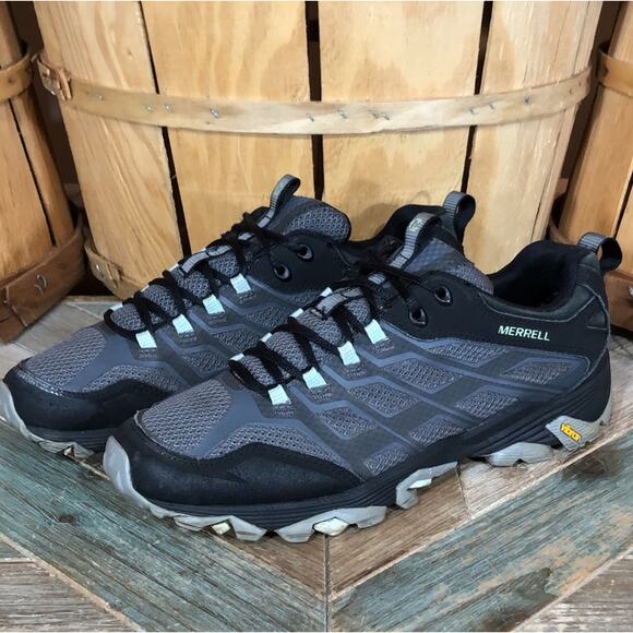Merrell Moab FST Gray Black Vibram Trail Hiking Walking Shoes Womens Size 9.5 - Picture 3 of 10
